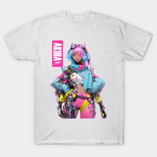 AKIBA DRIP - Bio Cybernetic Anime Waifu ワイフ 006 Navigator Girl | FUTURISTIC CYBER GIRL T-Shirt